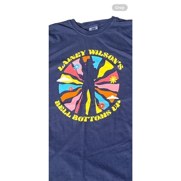 Lainey Wilson’s Bell bottoms Up Silhouette T Shirt Navy Large Nashville - Picture 2 of 4